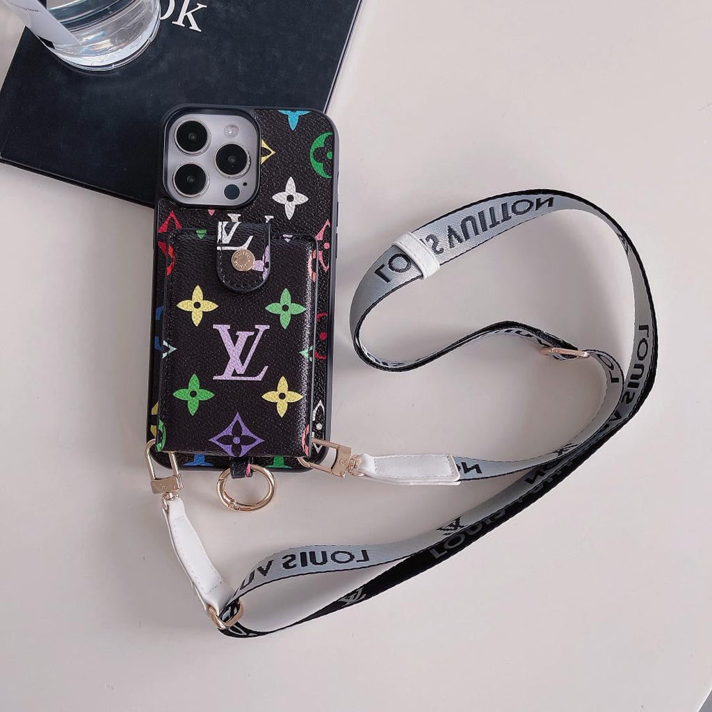 Louis Vuitton Phone Case Cards Holder Crossbody For 12 13 14 15 16 Pro Max Plus Models for 12-pro
