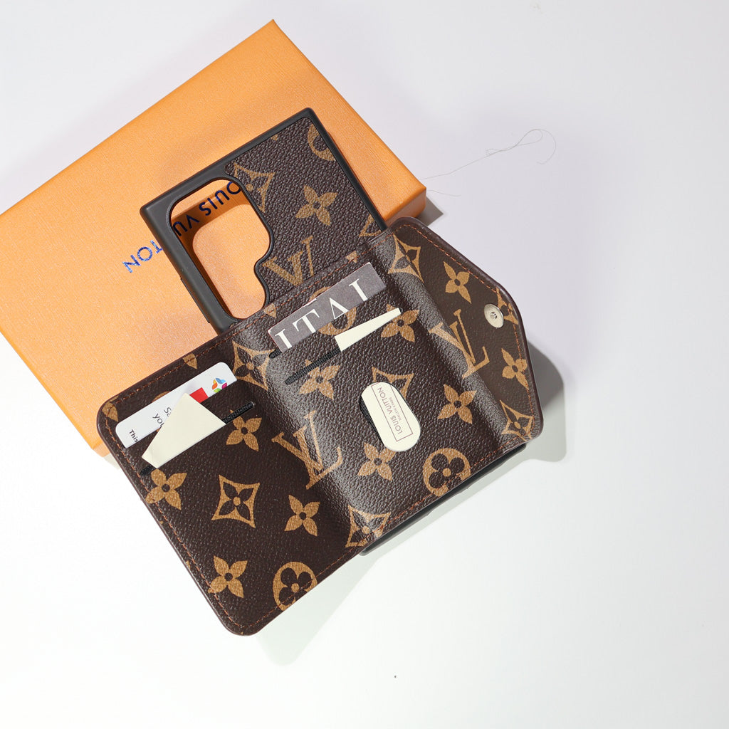 LV Case Samsung Galaxy Card Holder For S22 23 24 25 26 Plus Ultra Series