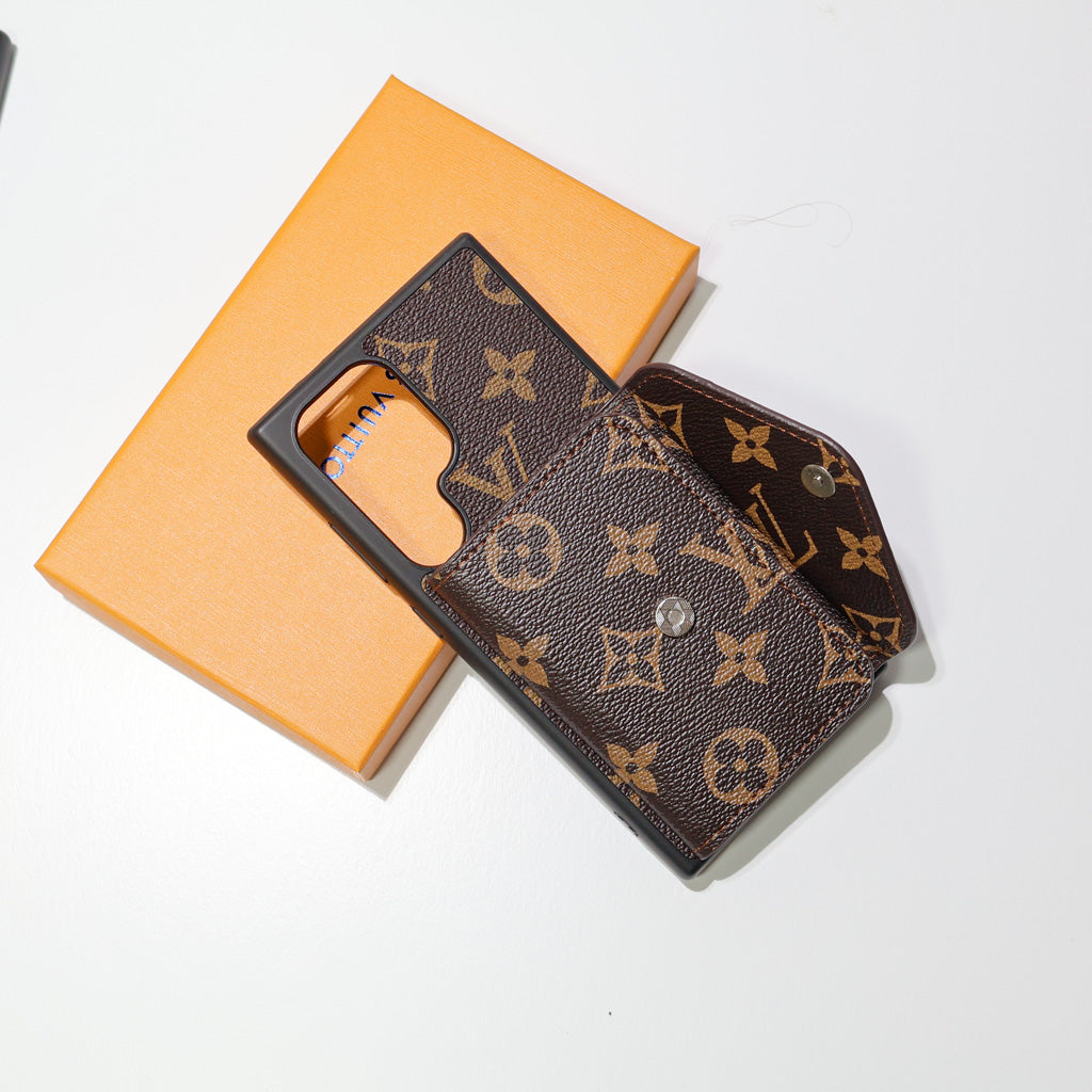 LV Case Samsung Galaxy Card Holder For S22 23 24 25 26 Plus Ultra Series