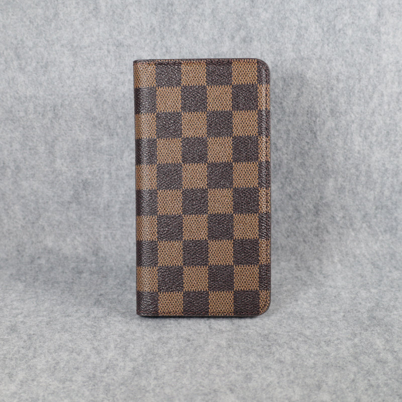 Louis Vuitton Phone Case Wallet For I Pro Max Plus Brown Checkered for 11