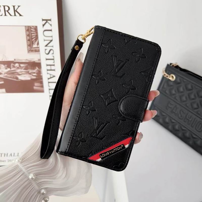 Fashion Designer iPhone Wallet Case Card Holder Kickstand For 12 13 14 15 16 Pro Max Plus Series for