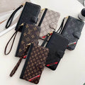 Fashion Designer iPhone Wallet Case Card Holder Kickstand For 12 13 14 15 16 Pro Max Plus Series