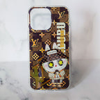 LV Transparent Phone Case Labubu Monogram Pattern for 13