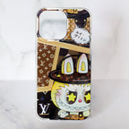 LV Transparent Phone Case Labubu Monogram Pattern for 15