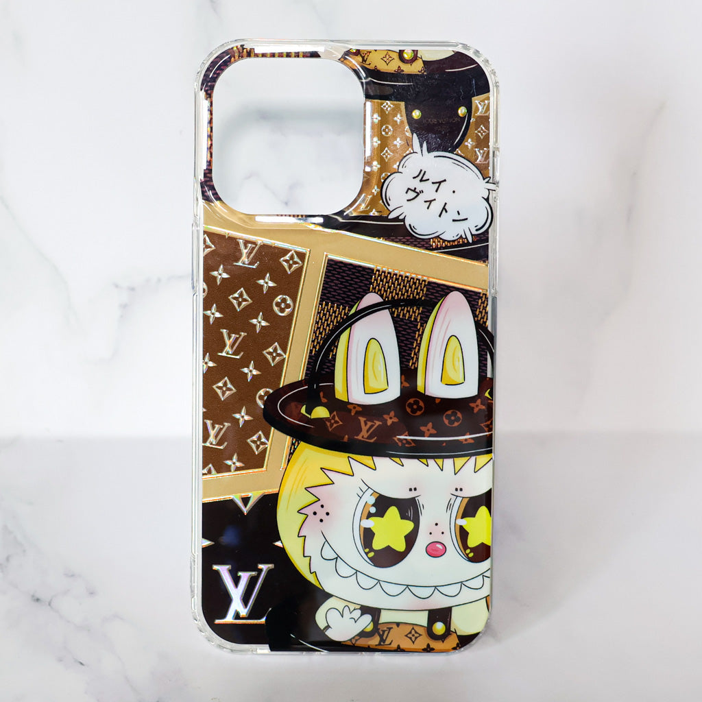 LV Transparent Phone Case Labubu Monogram Pattern for 15