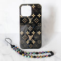 LV Black iPhone Case Golden Monogram for iphone-12