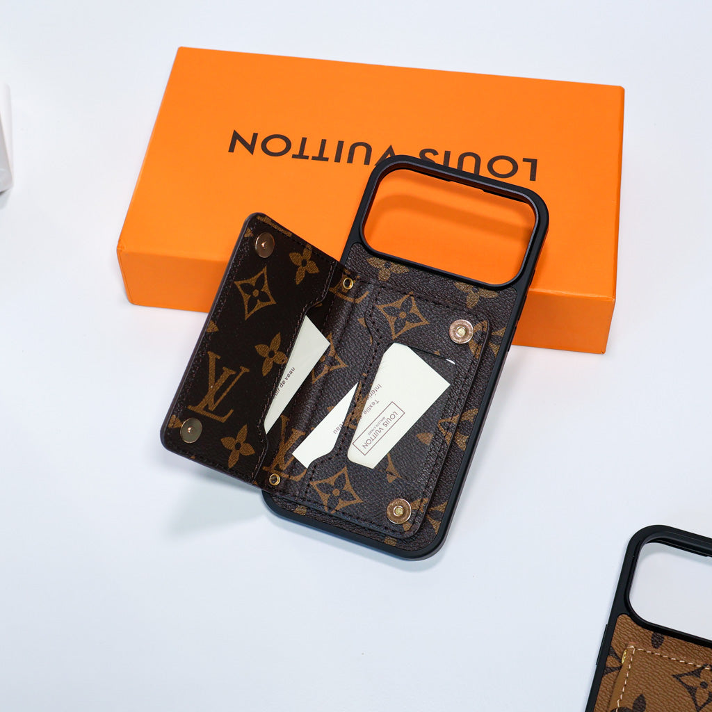 Fashion Leather Card Holder LV Case Wallet iPhone 17 / Pro / Max / Air for iphone-17