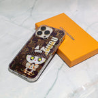 LV Transparent Phone Case Labubu Monogram Pattern for 13-pro-max