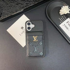 Louis Vuitton iPhone Case 16 / 16 Plus Folding Wallet Card Slot for iphone-16-plus
