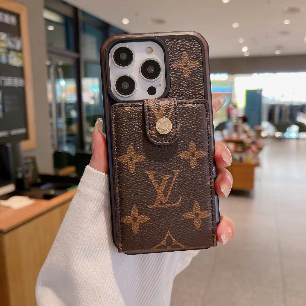LV iPhone Wallet Case Card Holder For 11 12 13 14 15 16 Pro Max Plus
