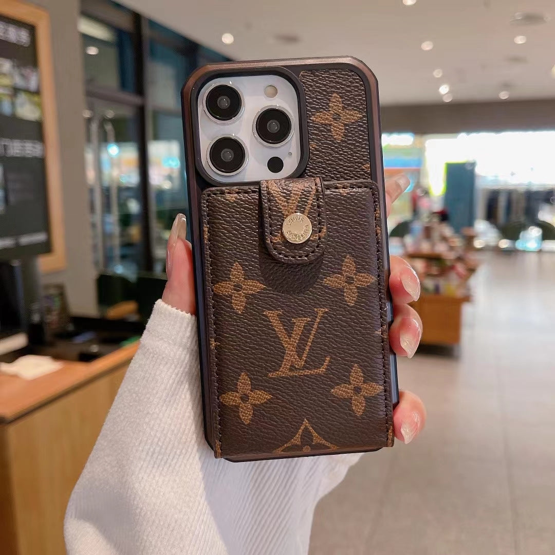 LV iPhone Wallet Case Card Holder For 11 12 13 14 15 16 Pro Max Plus