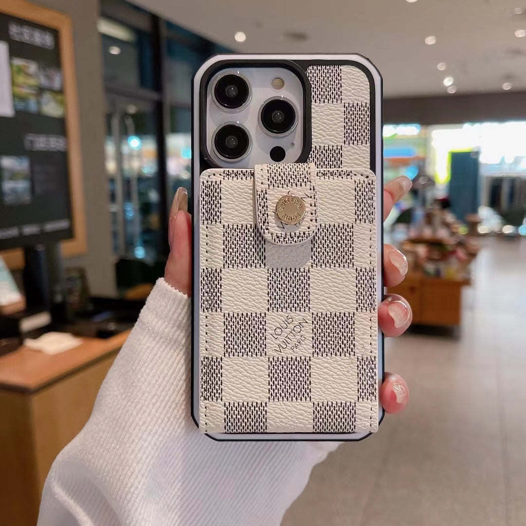 LV iPhone Wallet Case Card Holder For 11 12 13 14 15 16 Pro Max Plus