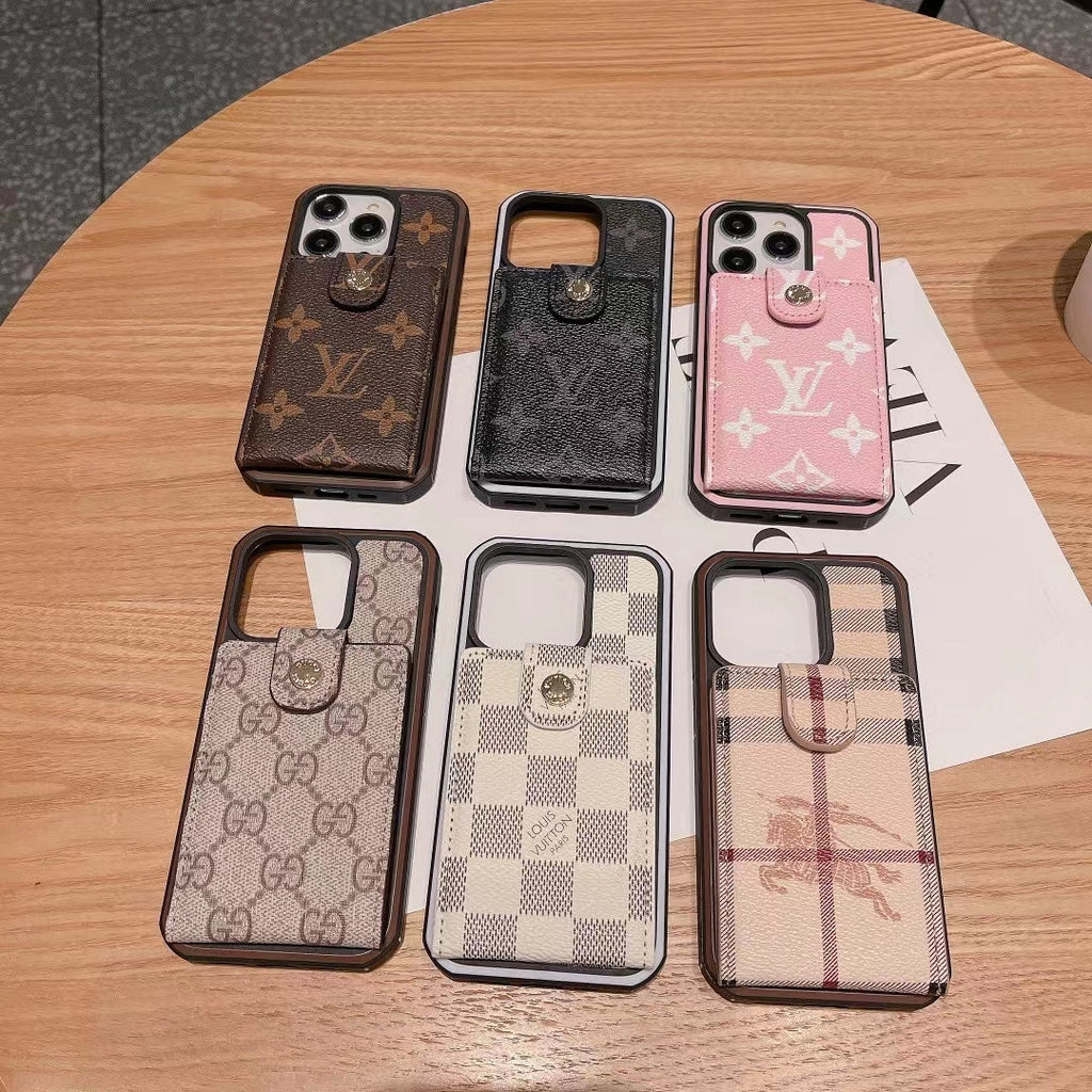 LV iPhone Wallet Case Card Holder For 11 12 13 14 15 16 Pro Max Plus