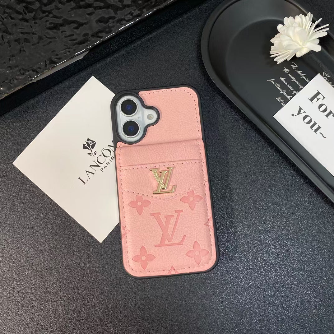 Louis Vuitton iPhone Case 16 / 16 Plus Folding Wallet Card Slot for iphone-16