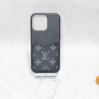 Black Monogram LV iPhone Case For 12-17 Series for 15