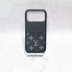 Black Monogram LV iPhone Case For 12-17 Series for 14-pro-max
