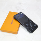 Black Monogram LV iPhone Case For 12-17 Series for 14-pro