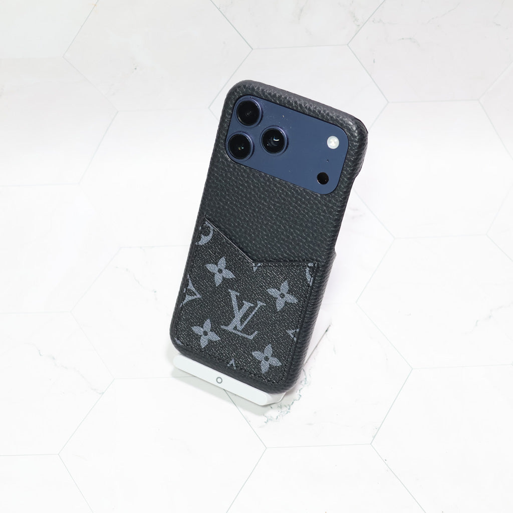 Black Monogram LV iPhone Case For 12-17 Series for 13-pro