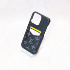 Black Monogram LV iPhone Case For 12-17 Series for 13
