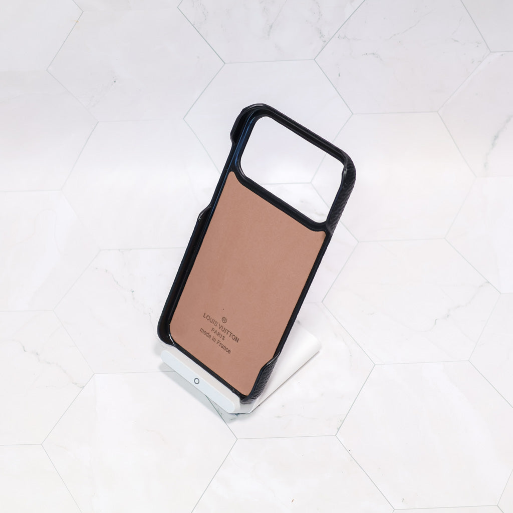 Black Monogram LV iPhone Case For 12-17 Series for 12-pro-max