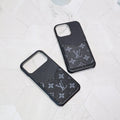 Black Monogram LV iPhone Case For 12-17 Series