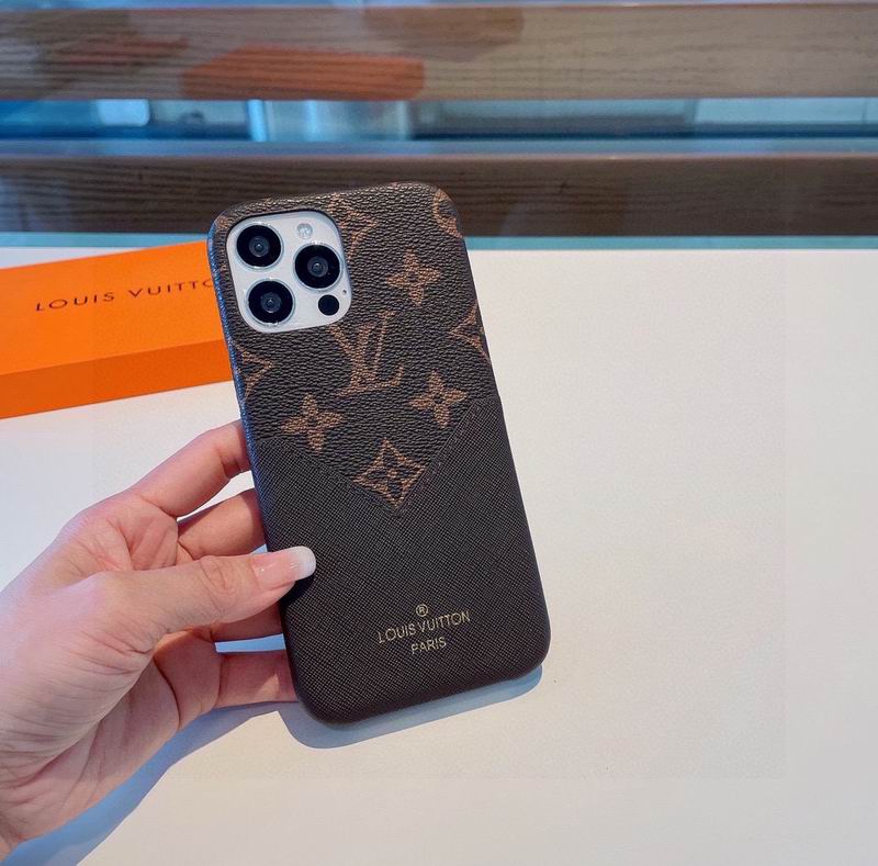 Louis Vuitton iPhone 15 16 Pro Case / Pro Max / Plus / Accent Patched Leather
