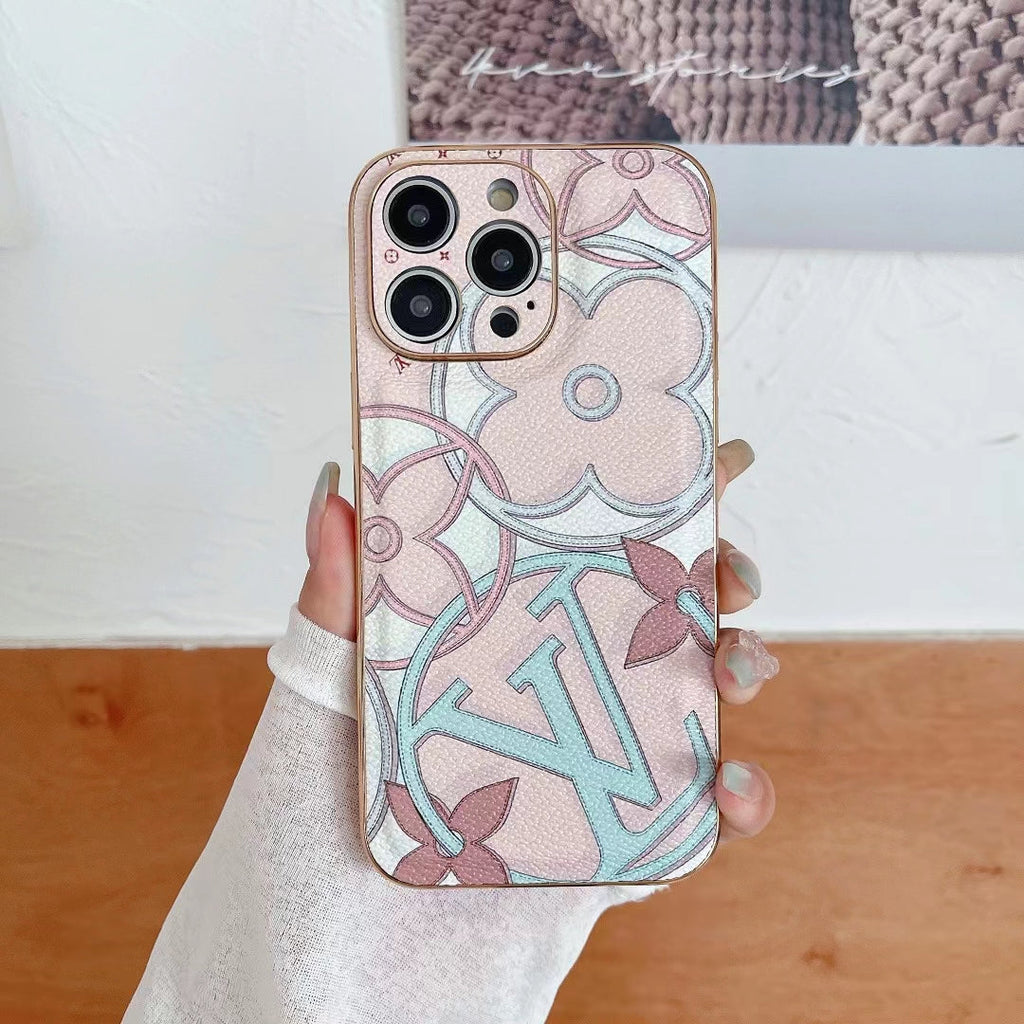 LV Phone Case For I Pro Max Quilted Leather for 12-pro