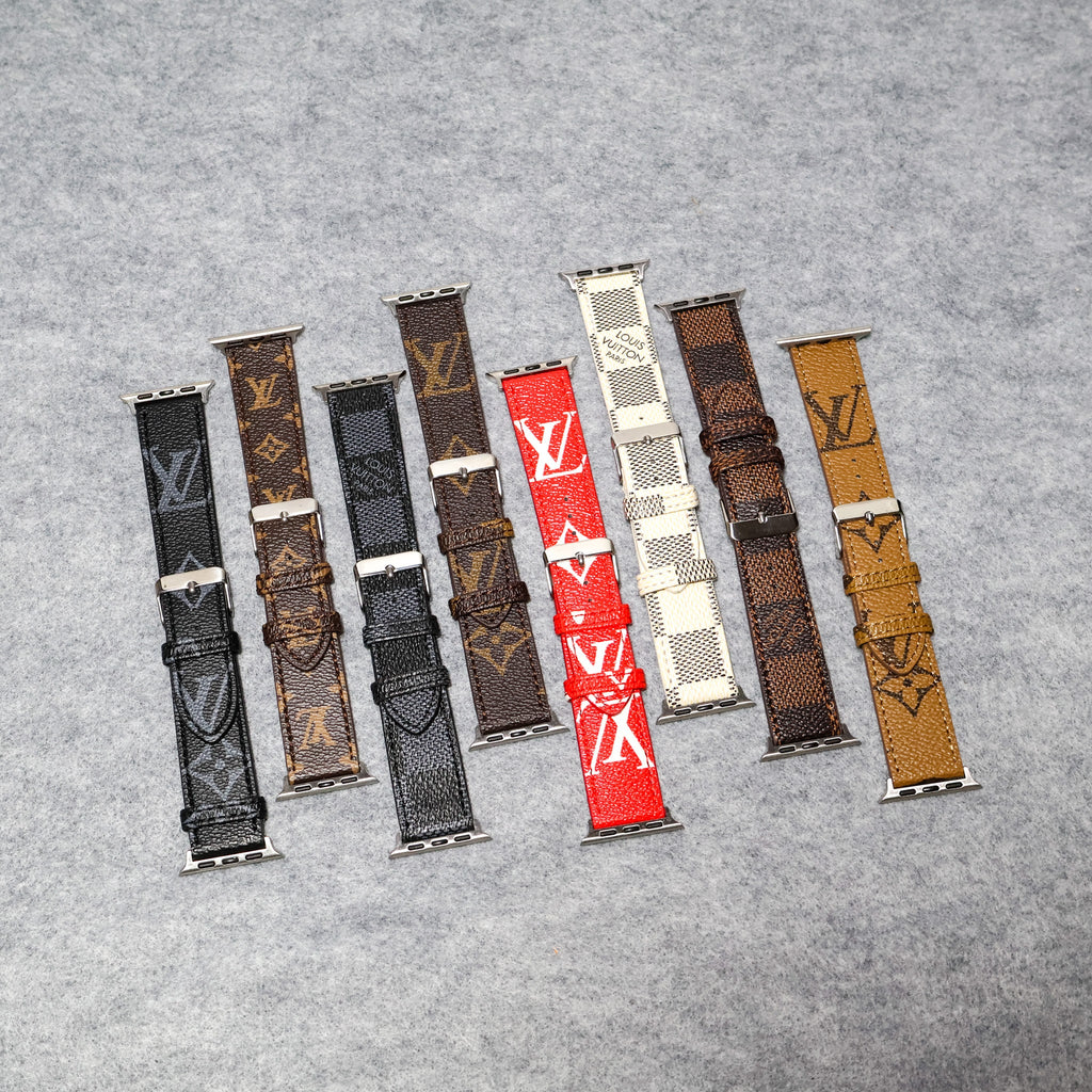 LV Apple Watch Bands Leather Apple Watch Band for 38mm-40mm-41mm