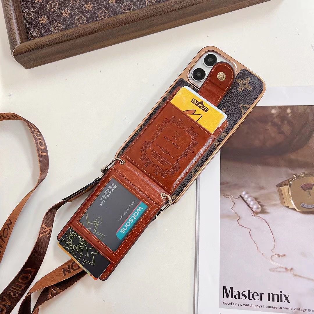 Luxury Crossbody Phone Case Card Holder I Pro Max for 12-pro