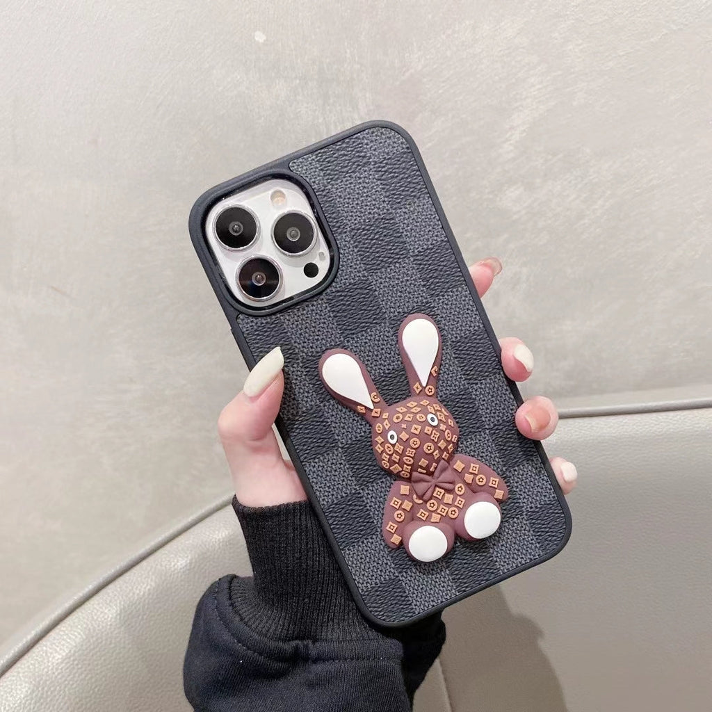 3D Luxury Designer iPhone Case Checkered Pattern For 11 12 13 14 Pro Max for 11-pro