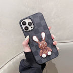 3D Luxury Designer iPhone Case Checkered Pattern For 11 12 13 14 Pro Max for 11-pro