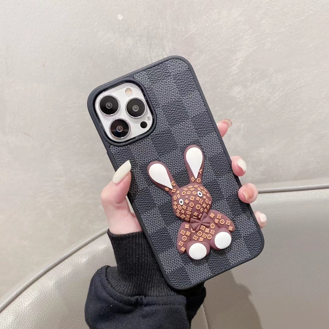 3D Luxury Designer iPhone Case Checkered Pattern For 11 12 13 14 Pro Max for 11-pro