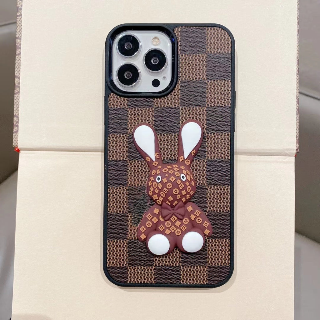 3D Luxury Designer iPhone Case Checkered Pattern For 11 12 13 14 Pro Max for 11-pro-max