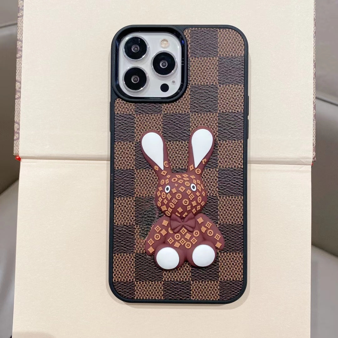 3D Luxury Designer iPhone Case Checkered Pattern For 11 12 13 14 Pro Max for 11-pro-max
