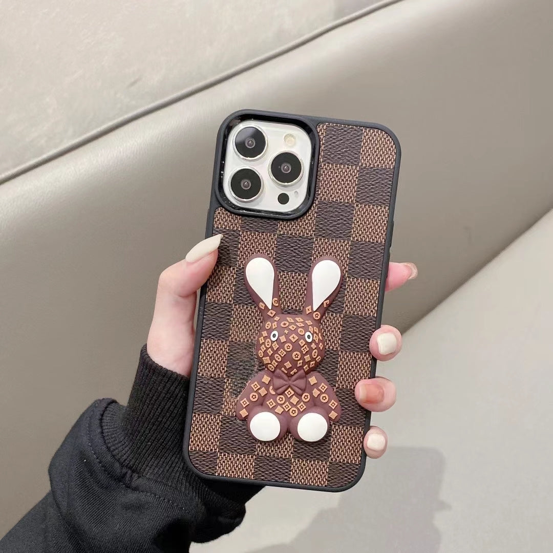 3D Luxury Designer iPhone Case Checkered Pattern For 11 12 13 14 Pro Max for 11-pro
