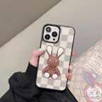 3D Luxury Designer iPhone Case Checkered Pattern For 11 12 13 14 Pro Max for 11-pro