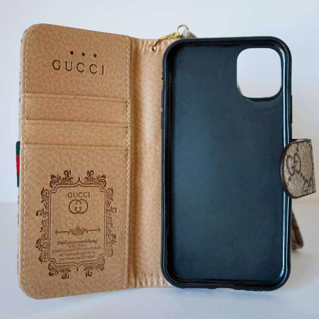 Gucci Wallet Case iPhone Beige Leather For I Pro Max Plus for 12-pro-max