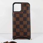 Crossbody Phone Case Designer Checkered Leather For I Pro Max for 12pro