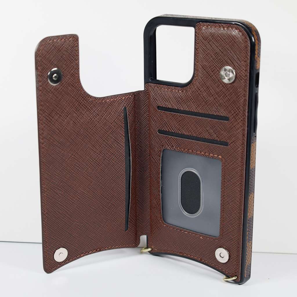 Crossbody Phone Case Designer Checkered Leather For I Pro Max for 12