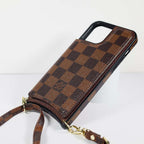 Crossbody Phone Case Designer Checkered Leather For I Pro Max for 11-pro
