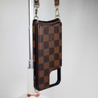 Crossbody Phone Case Designer Checkered Leather For I Pro Max for 14