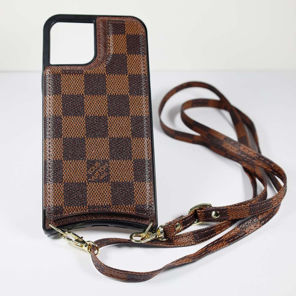 Crossbody Phone Case Designer Checkered Leather For I Pro Max for 13pro