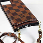 Crossbody Phone Case Designer Checkered Leather For I Pro Max for 14-plus