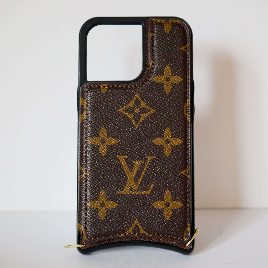 LV iPhone 13 Pro Max Case Monogram Leather For 11 12 13 14 Pro Max Series