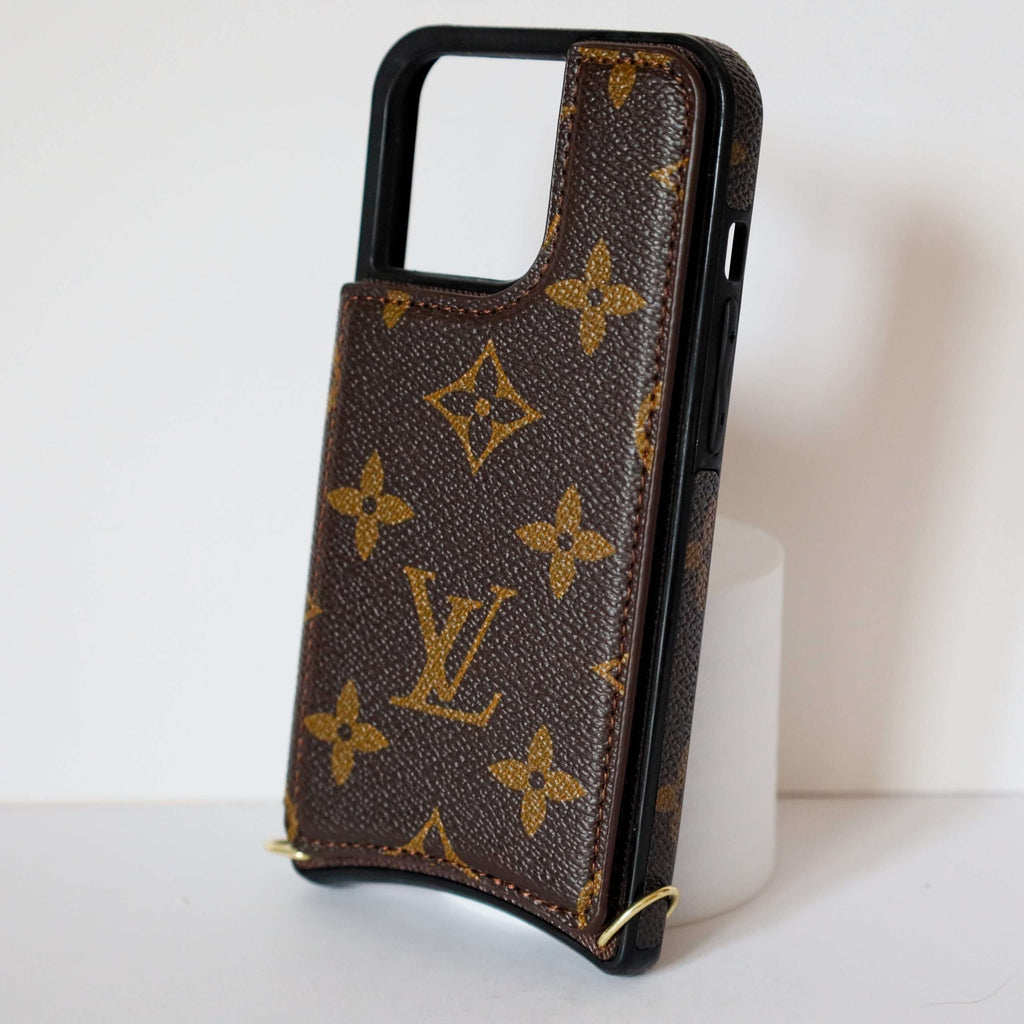 LV iPhone 13 Pro Max Case Monogram Leather For 11 12 13 14 Pro Max Series for 11-pro