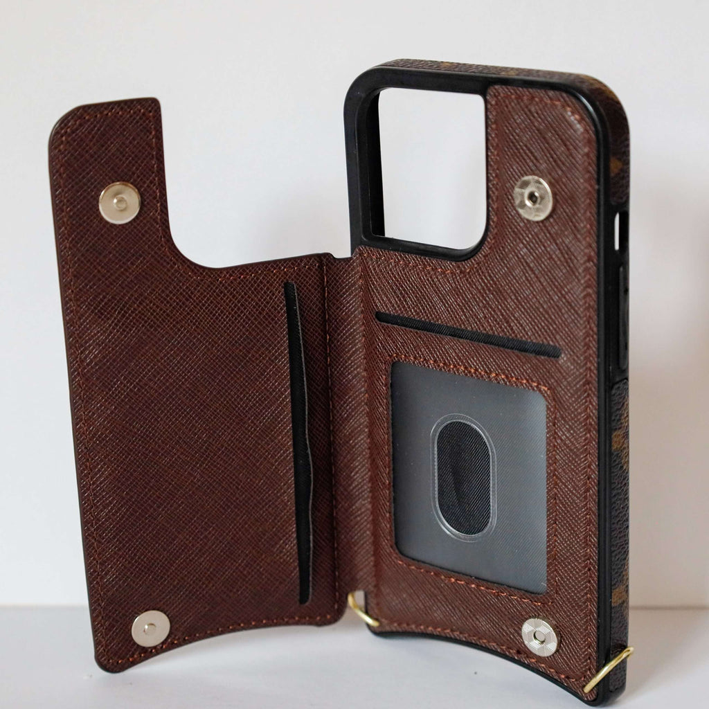 LV iPhone 13 Pro Max Case Monogram Leather For 11 12 13 14 Pro Max Series