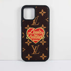LV Phone Case Embroidery 3D Heart For iPhone 12 13 Pro Max