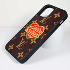 LV Phone Case Embroidery 3D Heart For iPhone 12 13 Pro Max for 13pro