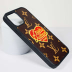 LV Phone Case Embroidery 3D Heart For iPhone 12 13 Pro Max