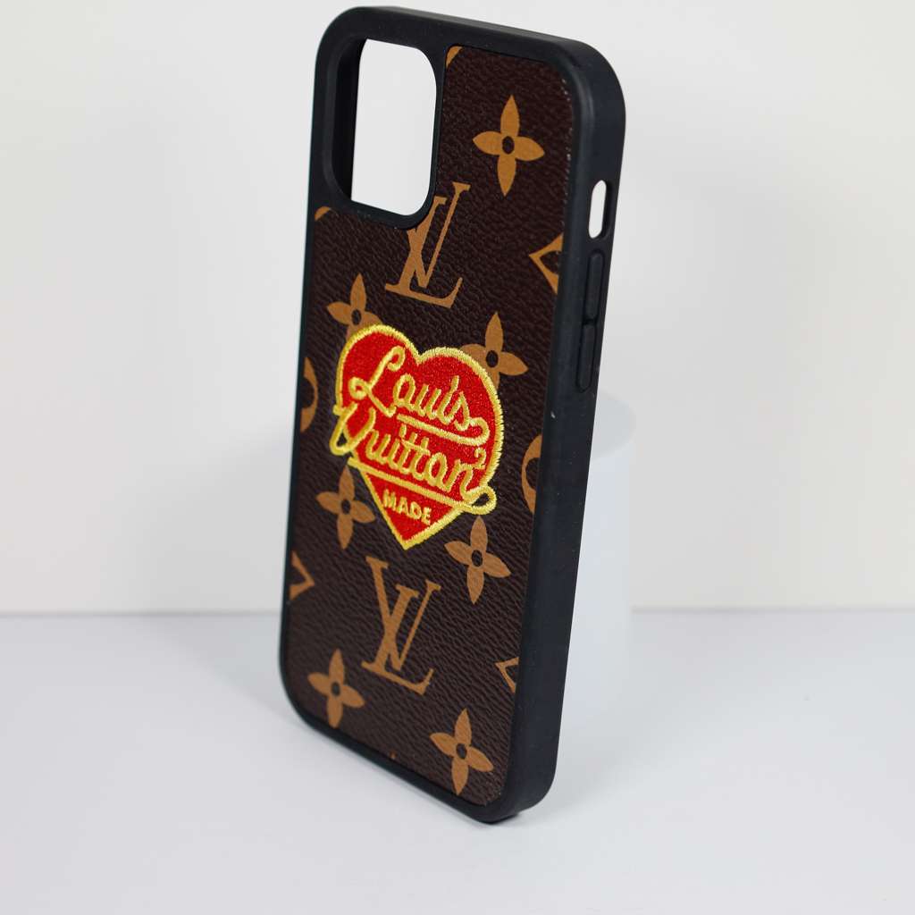 LV Phone Case Embroidery 3D Heart For iPhone 12 13 Pro Max for 12pro-max